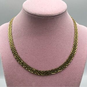 Vintage Napier Gold Braided choker Necklace